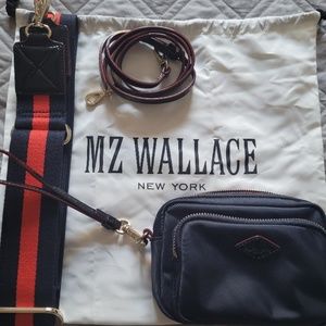 New Condition MZ Wallace Leather-Trimmed Mini Nylon Crossbody Bag